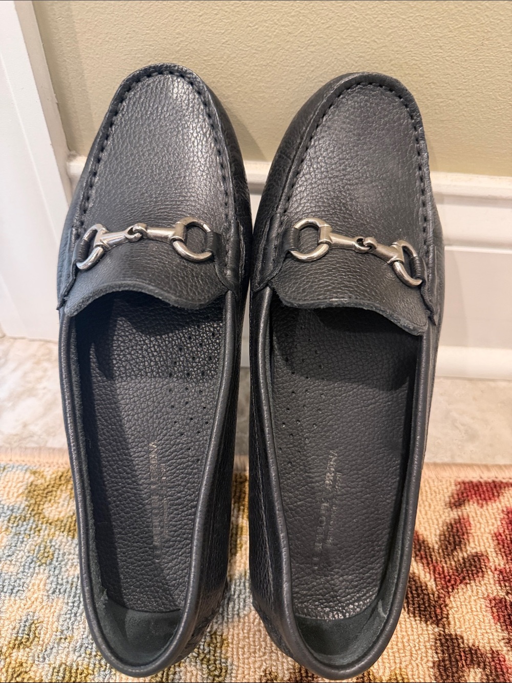 Classic Black Leather Bit Loafers - Women's Flats